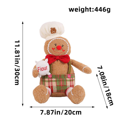 Christmas Gingerbread Man Doll Series Fabric Long Legs Window Decoration Christmas Christmas Tree Decoration Christmas Stockings Hanging Ornaments