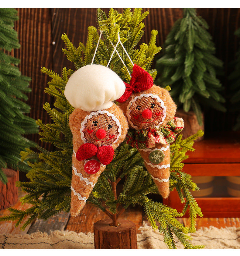 Christmas Gingerbread Man Doll Series Fabric Long Legs Window Decoration Christmas Christmas Tree Decoration Christmas Stockings Hanging Ornaments