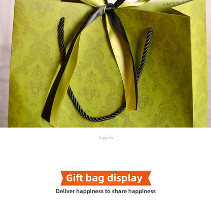 Green Mid-Autumn Festival Gift Bag Gift Packaging Bag Light Luxury Clothing Bag Candy Buggy Bag Free Ribbon