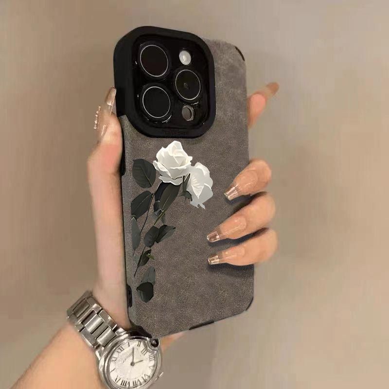 Suitable for Apple16pro Phone case15maxiPhone Anti-Fall Art Dark Flowers14All Inclusive13Soft