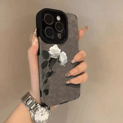 Suitable for Apple16pro Phone case15maxiPhone Anti-Fall Art Dark Flowers14All Inclusive13Soft