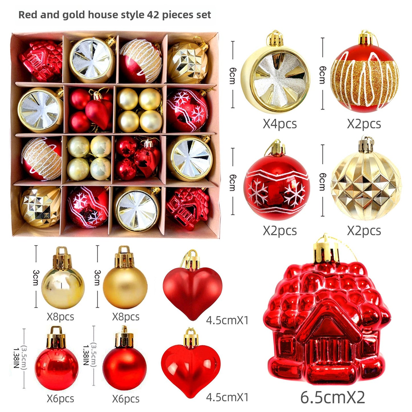 Christmas Decoration 6cm Electroplating Ball Plastic Ball Shaped Painted Christmas Ball Gift Christmas Tree Pendant