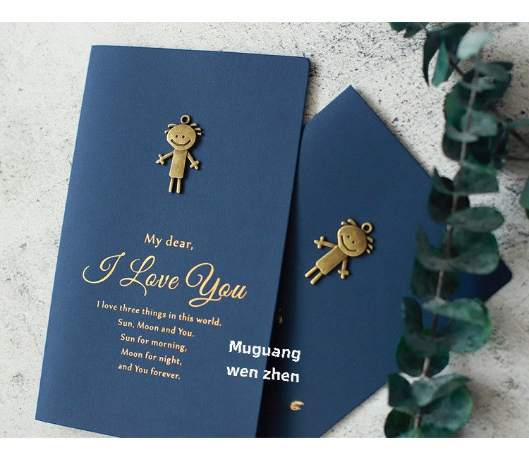 Oath Card Vintage Metal DIY Thank-You Card Kinds of Paper Bronzing Valentine's Day Greeting Card Invitation Card of Wedding