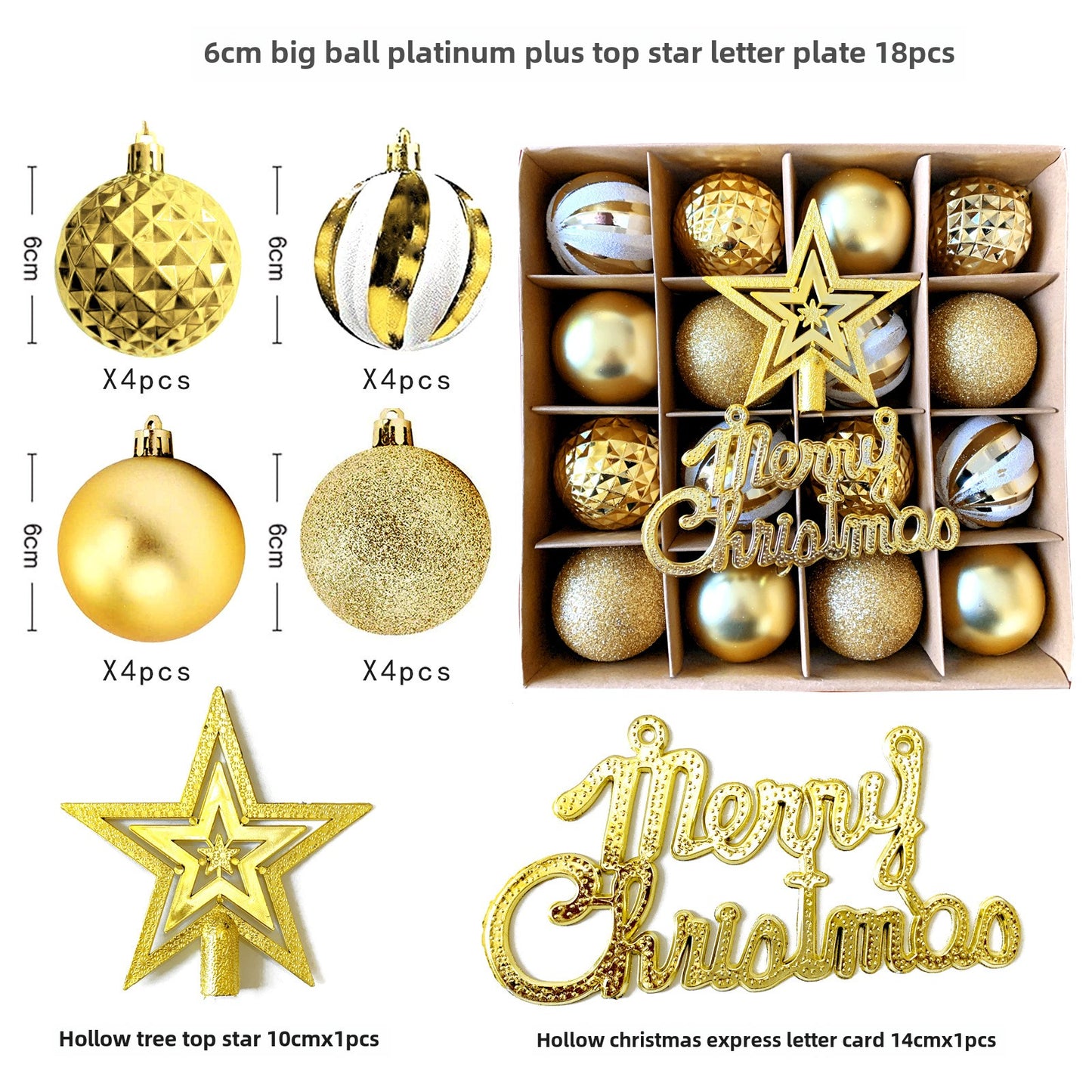 Christmas Decoration 6cm Electroplating Ball Plastic Ball Shaped Painted Christmas Ball Gift Christmas Tree Pendant