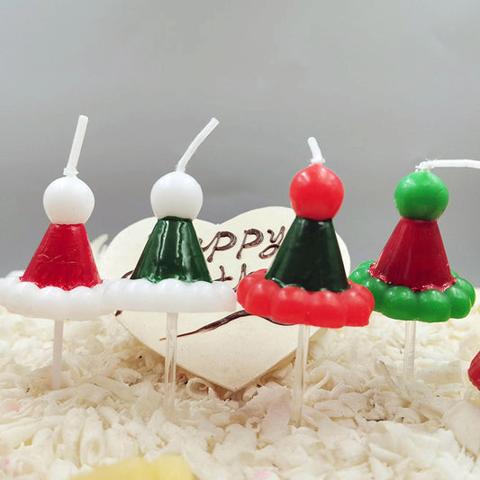 Christmas Hat Candle Atmosphere Decorative Candle Children's Cake Decorative Cute Christmas Hat Candle Creative