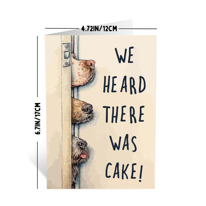 Dog Birthday Cake Card Dog Birthday Greeting Card Dog Card Funny Card Birthday Greeting Card + Envelope