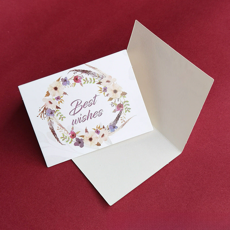 In Stock Exquisite European Color Printing Birthday Card Cute Refreshing Thank-You Card Flower Shop Hand Gift Small Greeting Card