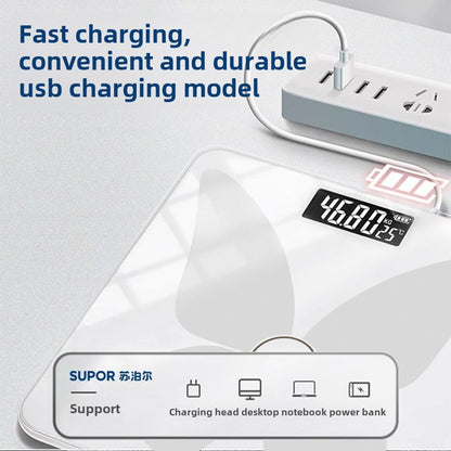 Supor Body Fat Scale Home High Precision Rechargeable Electronic Weight Scale Dormitory Weight Loss Dedicated Intelligence Body Scale