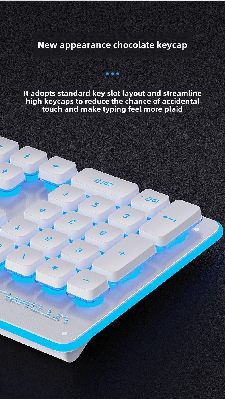 Wolf Road L1Mute Keyboard Mouse Suit Wired Luminous Computer Office Universal Double Injection Non-Fading Key Cap