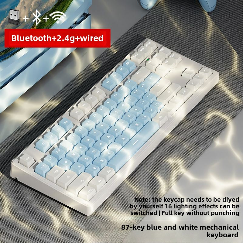 Pioneer Wireless Bluetooth Three-Model Mechanical Keyboard Keyclick Linear Action Computer E-Sports Gaming Office Keyboard Alternate Action Or Ergonamic