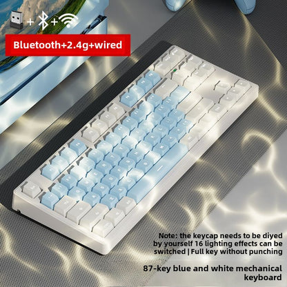 Pioneer Wireless Bluetooth Three-Model Mechanical Keyboard Keyclick Linear Action Computer E-Sports Gaming Office Keyboard Alternate Action Or Ergonamic