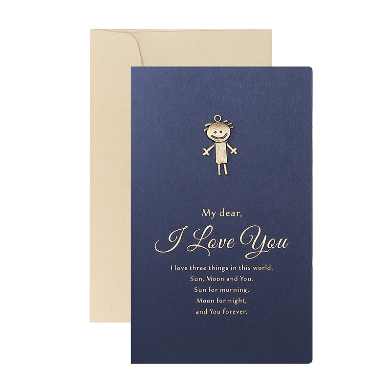 Oath Card Vintage Metal DIY Thank-You Card Kinds of Paper Bronzing Valentine's Day Greeting Card Invitation Card of Wedding