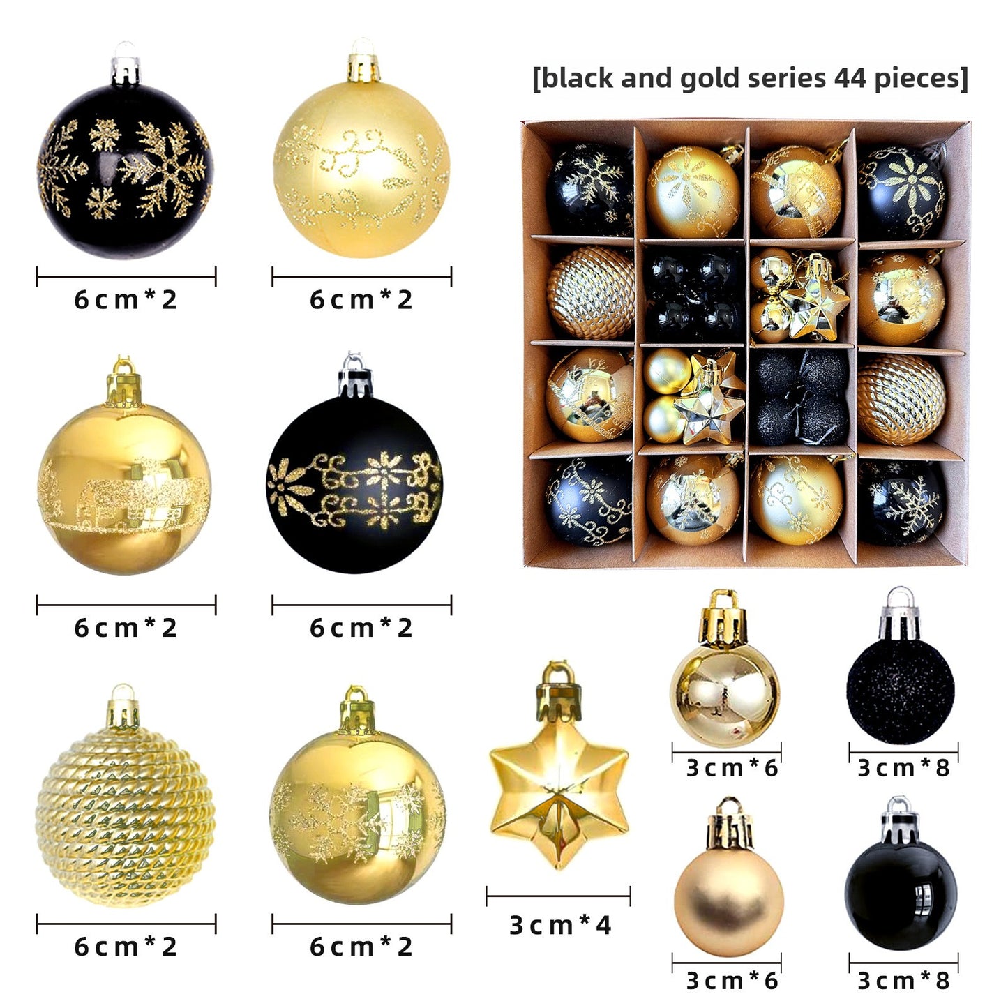 Christmas Decoration 6cm Electroplating Ball Plastic Ball Shaped Painted Christmas Ball Gift Christmas Tree Pendant