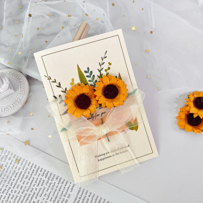 Dried Flower Greeting Card Artificial Flower Greeting Card Rose Greeting Card Gift with Birthday Gift for Girlfriend