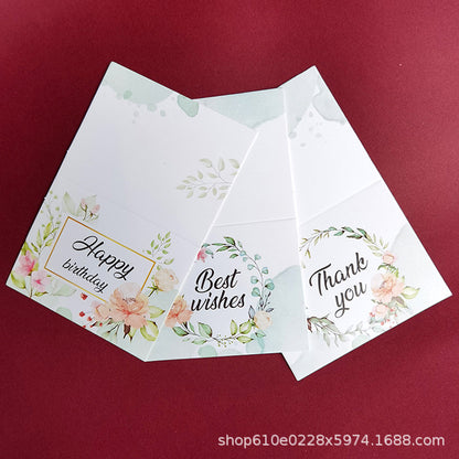 In Stock Exquisite European Color Printing Birthday Card Cute Refreshing Thank-You Card Flower Shop Hand Gift Small Greeting Card