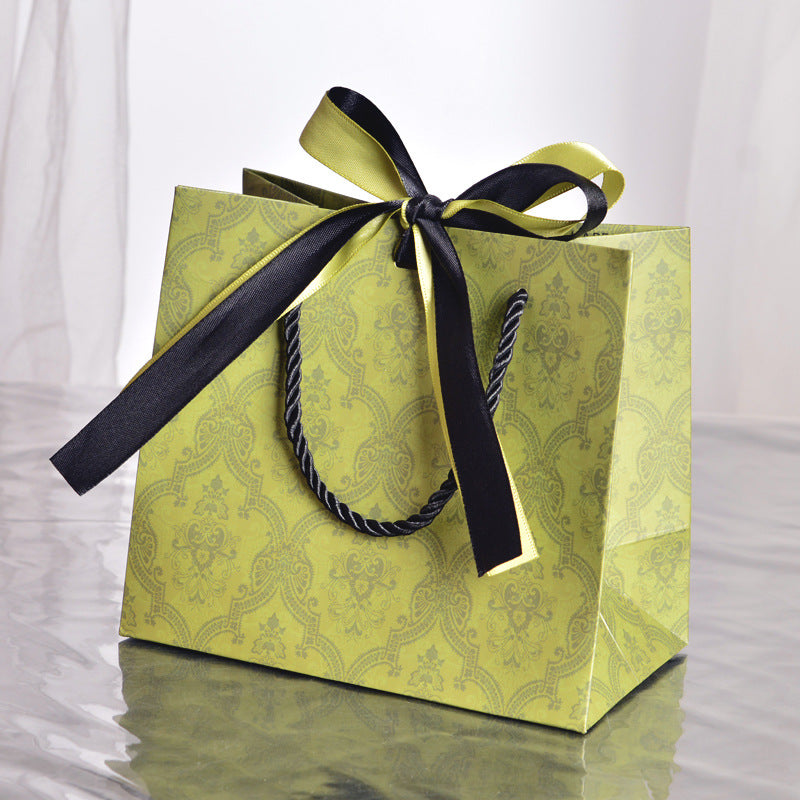 Green Mid-Autumn Festival Gift Bag Gift Packaging Bag Light Luxury Clothing Bag Candy Buggy Bag Free Ribbon