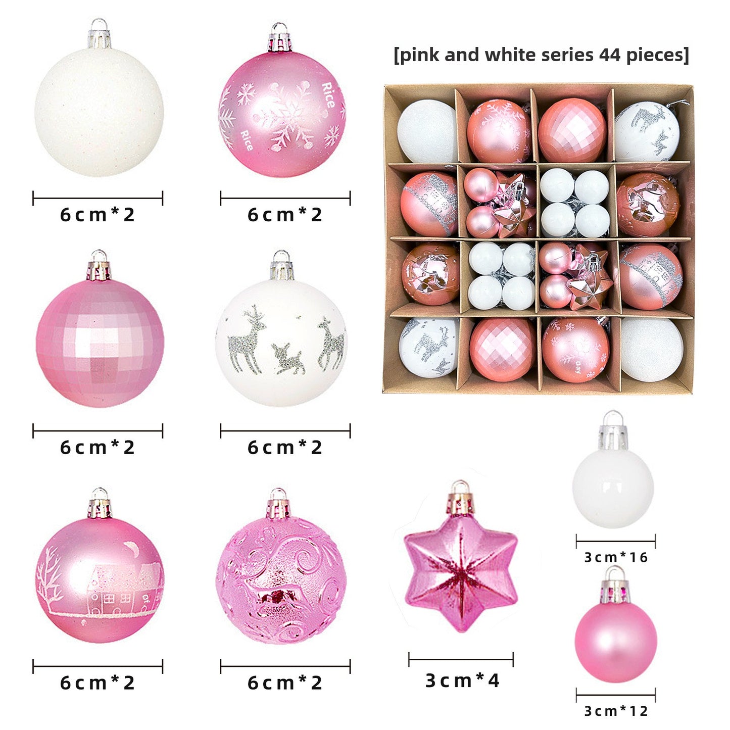 Christmas Decoration 6cm Electroplating Ball Plastic Ball Shaped Painted Christmas Ball Gift Christmas Tree Pendant