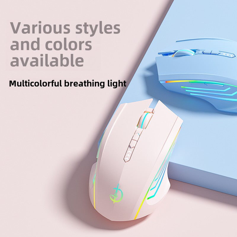 Wireless Mouse Bluetooth Three-Mode Charging Programming Macro Gaming Electronic Sports Dedicated Mute Audio Computer Notebook Universal