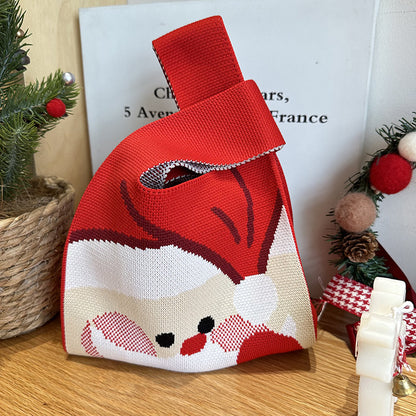 Christmas Cute Knitting Baby Christmas Tree Tote Handbag Women's Handbag with Hand Gift Bag