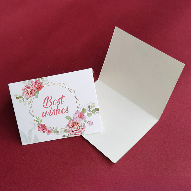 In Stock Exquisite European Color Printing Birthday Card Cute Refreshing Thank-You Card Flower Shop Hand Gift Small Greeting Card