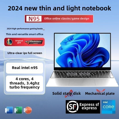 2024Brand New ips Full hd screen/Intel Laptop15.6Ultra-Thin Student Office Game Computer