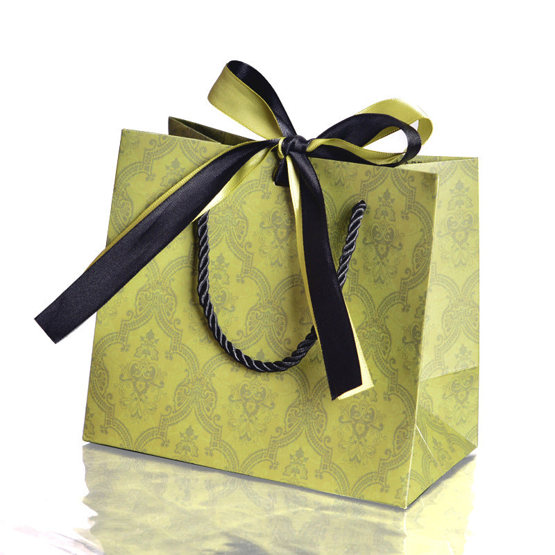 Green Mid-Autumn Festival Gift Bag Gift Packaging Bag Light Luxury Clothing Bag Candy Buggy Bag Free Ribbon