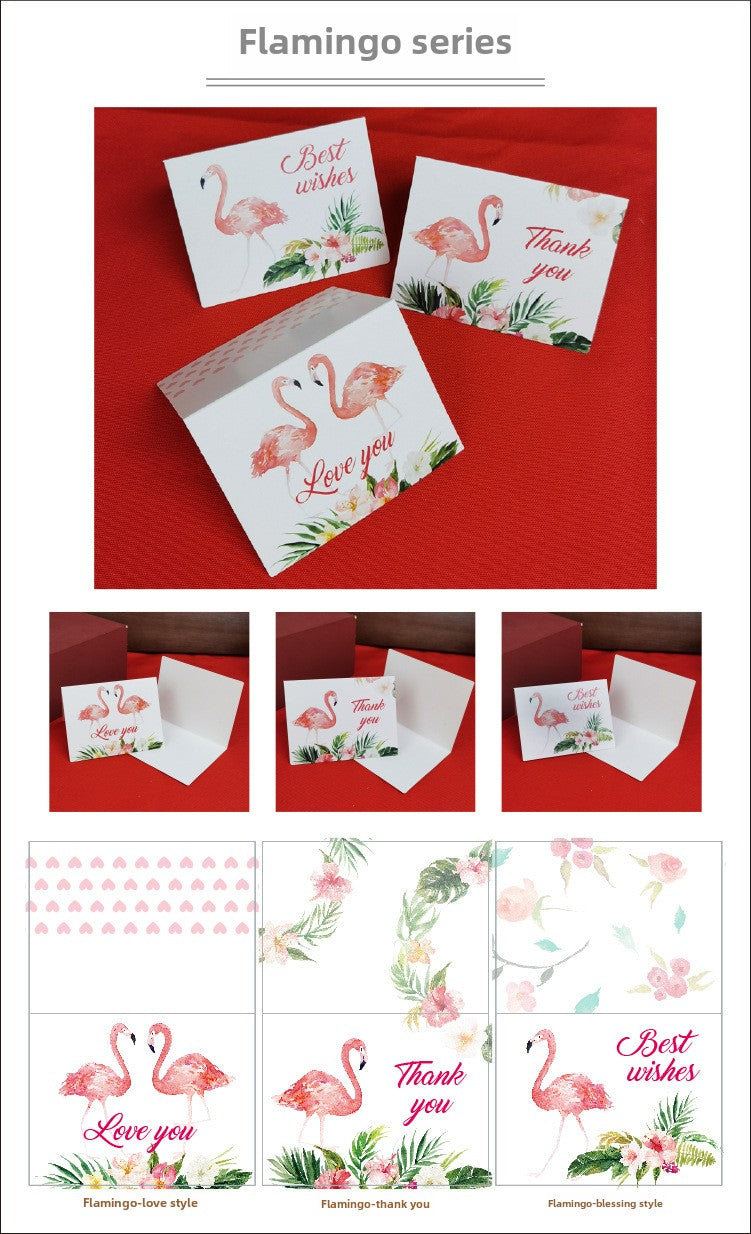 In Stock Exquisite European Color Printing Birthday Card Cute Refreshing Thank-You Card Flower Shop Hand Gift Small Greeting Card