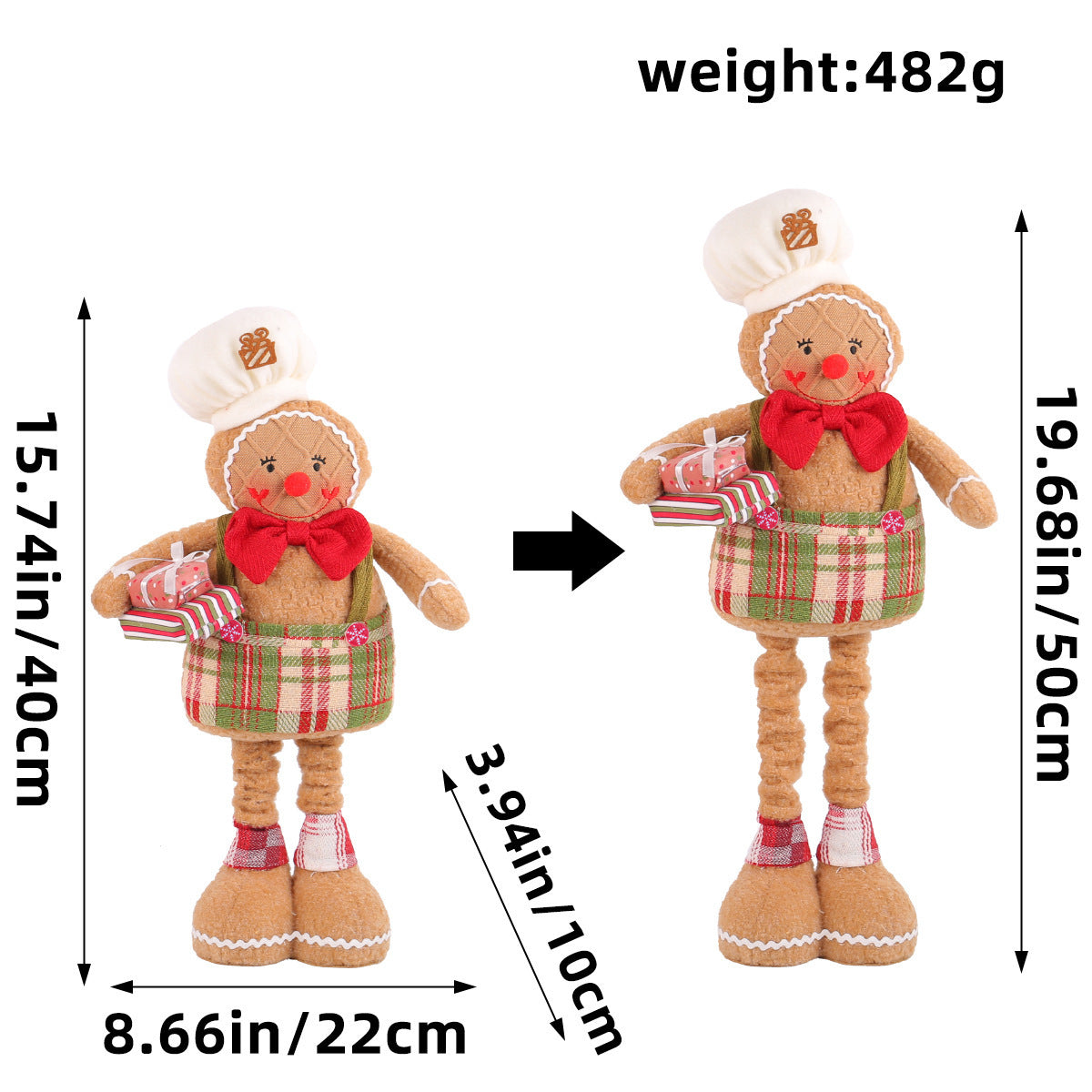 Christmas Gingerbread Man Doll Series Fabric Long Legs Window Decoration Christmas Christmas Tree Decoration Christmas Stockings Hanging Ornaments