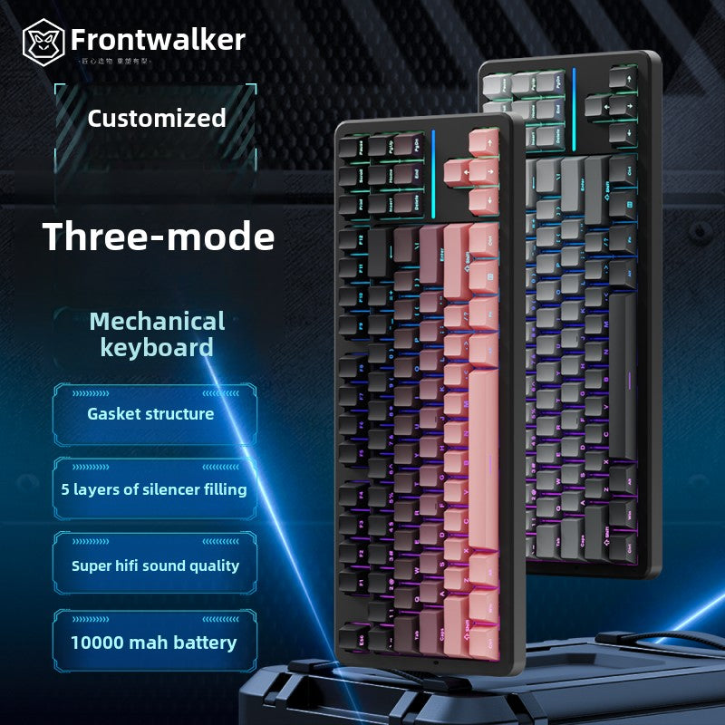 Forerunner X87Customized Mechanical Keyboard gasket Structure Side Carved Wireless Three-Mode Bluetooth Mahjong Sound HiFi