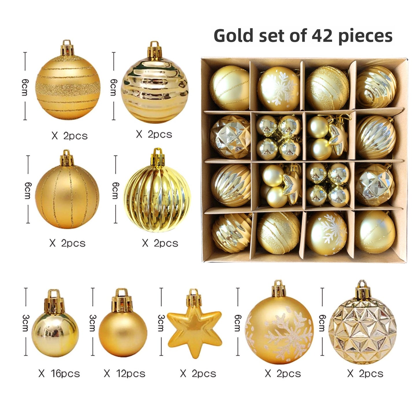 Christmas Decoration 6cm Electroplating Ball Plastic Ball Shaped Painted Christmas Ball Gift Christmas Tree Pendant