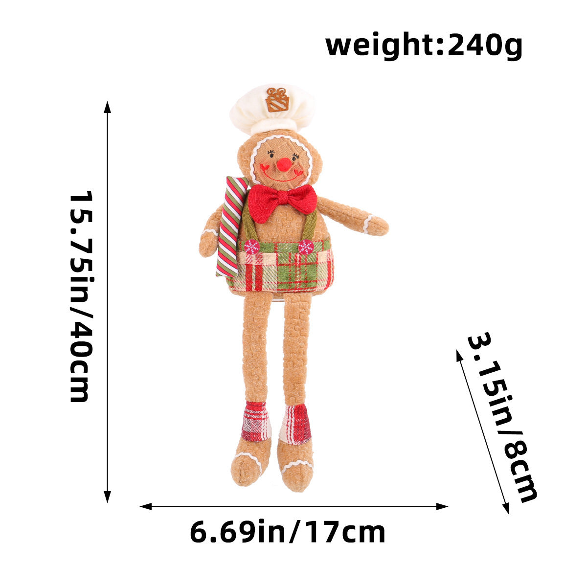 Christmas Gingerbread Man Doll Series Fabric Long Legs Window Decoration Christmas Christmas Tree Decoration Christmas Stockings Hanging Ornaments