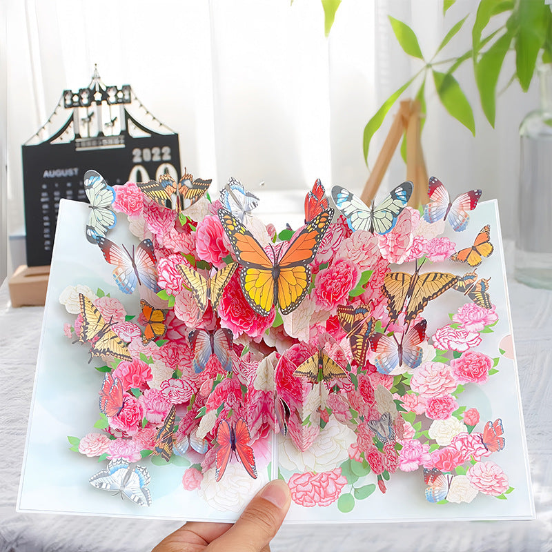 Birthday Stereoscopic Greeting Cards 3D Bouquet Card Thanksgiving Gift Teacher Creative Gift Decoration