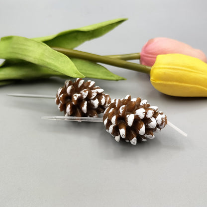 New Creative Christmas Pine Cone Shape Christmas Candle Christmas Party Cake Decoration Birthday Candle