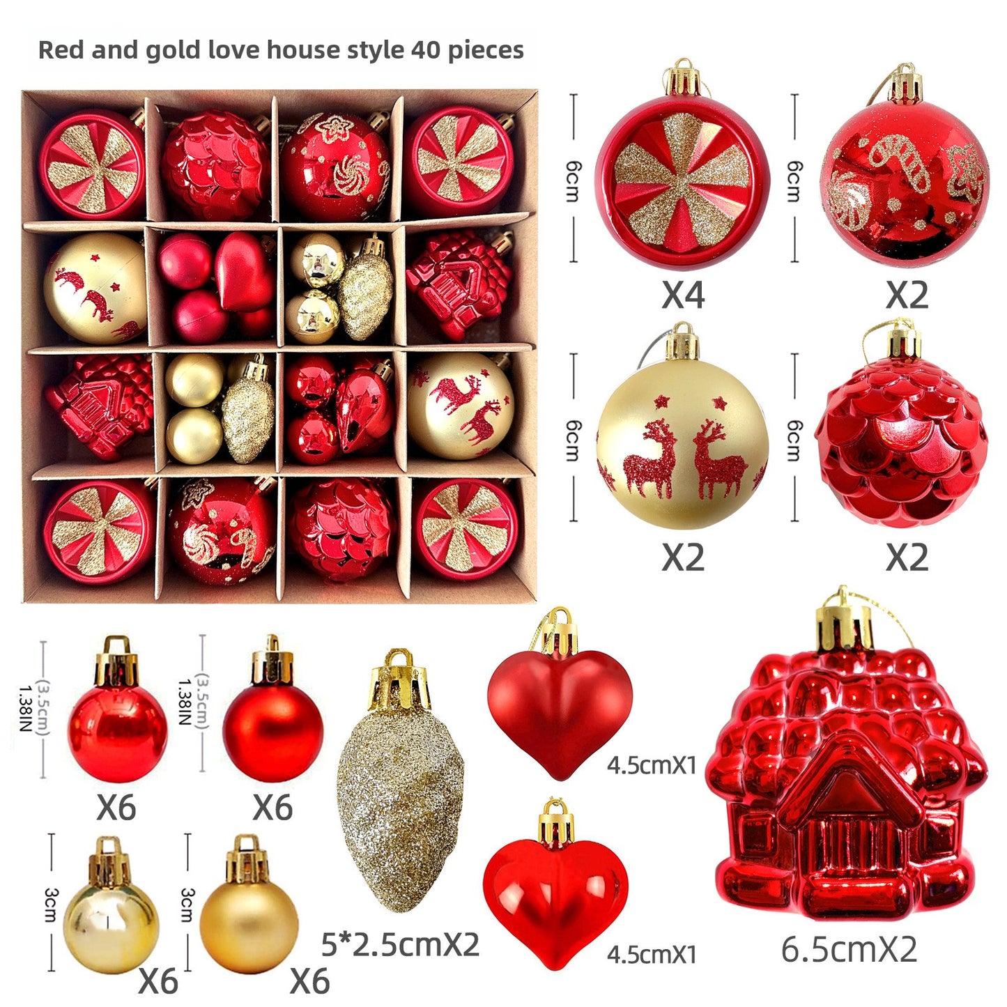 Christmas Decoration 6cm Electroplating Ball Plastic Ball Shaped Painted Christmas Ball Gift Christmas Tree Pendant