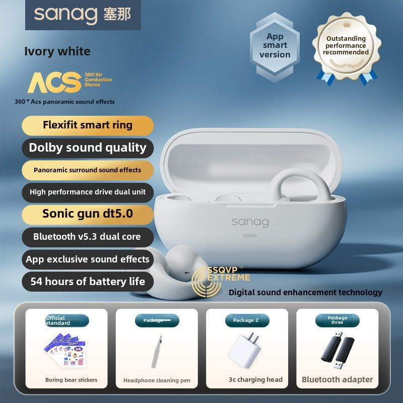 SANAG Sena Bluetooth Headset for Bone Conduction Does Not Enter Clip-on Really Painless Gas Sensor Long Endurance Comfortable Exercise