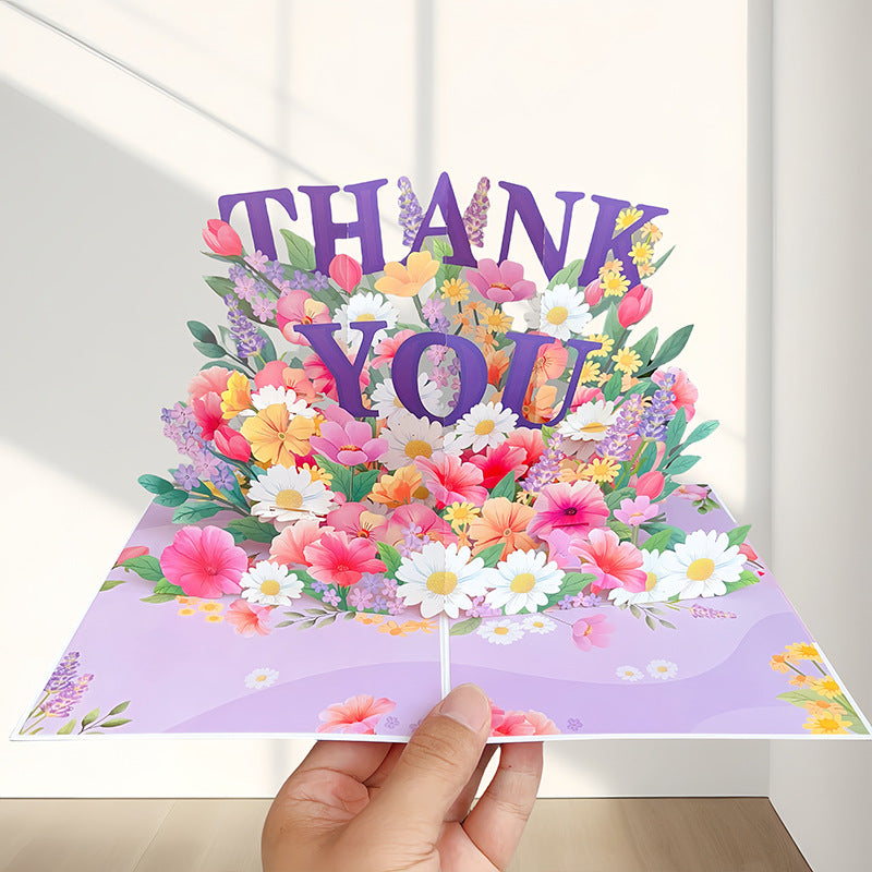 Birthday Stereoscopic Greeting Cards 3D Bouquet Card Thanksgiving Gift Teacher Creative Gift Decoration