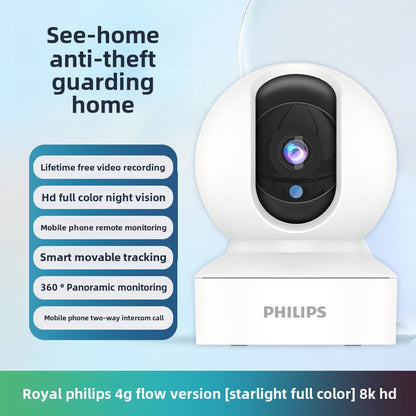 Philips Camera Surveillance Home HD Indoor Wireless4g Camera Mobile Phone Remote360Panoramic View