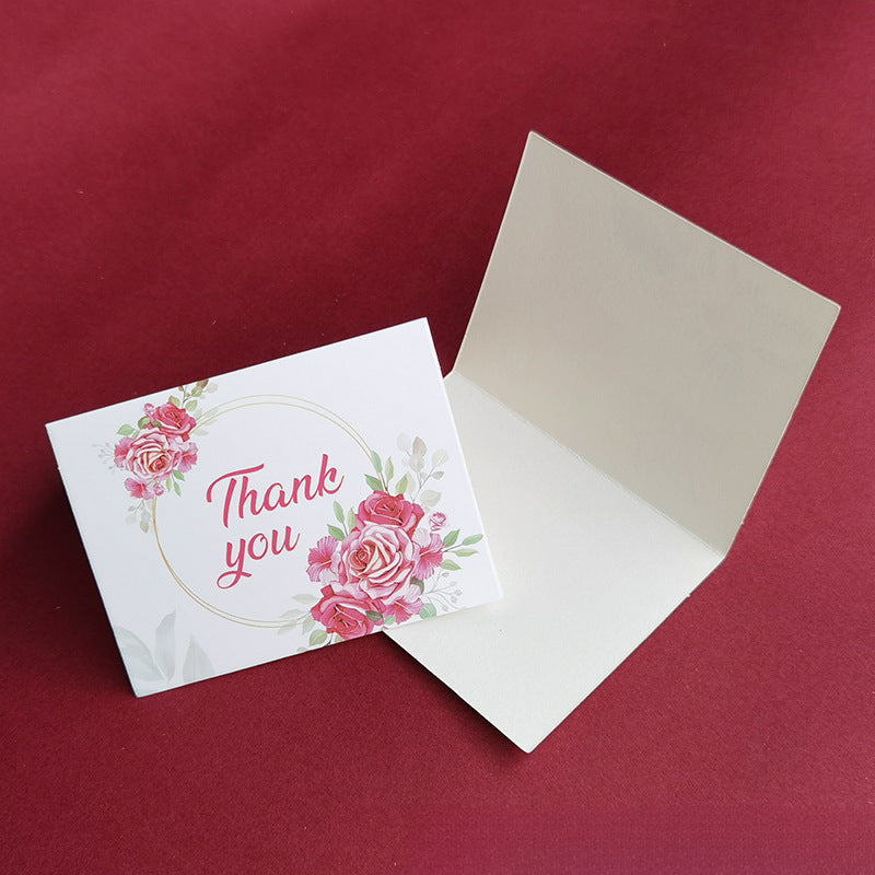 In Stock Exquisite European Color Printing Birthday Card Cute Refreshing Thank-You Card Flower Shop Hand Gift Small Greeting Card