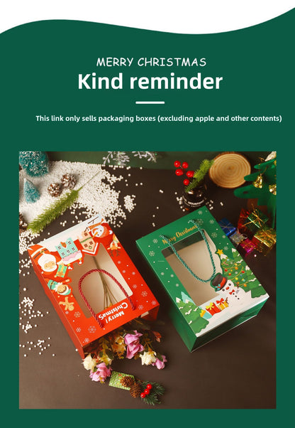 Christmas Transparent Window Handbag Paper Bag Cartoon Christmas Packaging Gift Bag Christmas Gift Bag