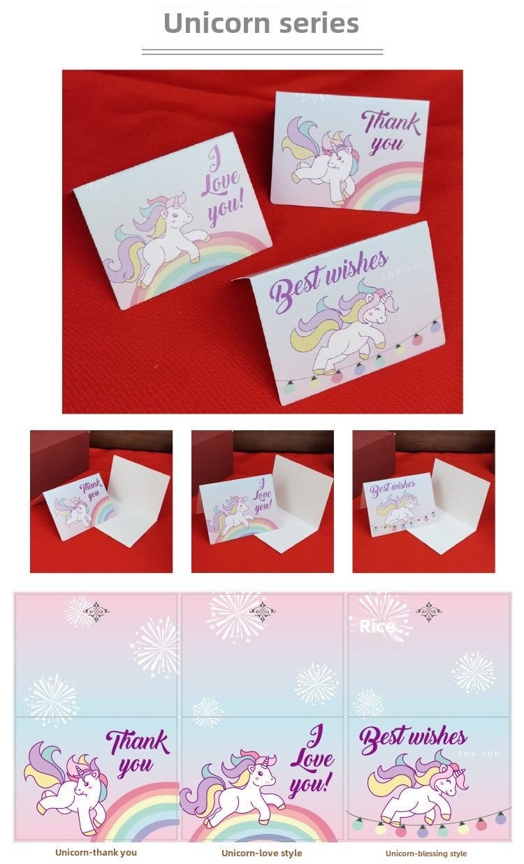 In Stock Exquisite European Color Printing Birthday Card Cute Refreshing Thank-You Card Flower Shop Hand Gift Small Greeting Card