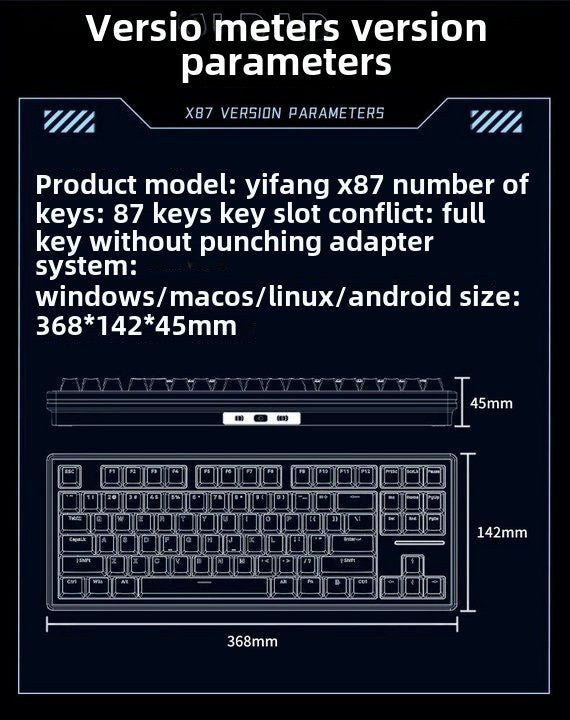 Forerunner X87Customized Mechanical Keyboard gasket Structure Side Carved Wireless Three-Mode Bluetooth Mahjong Sound HiFi