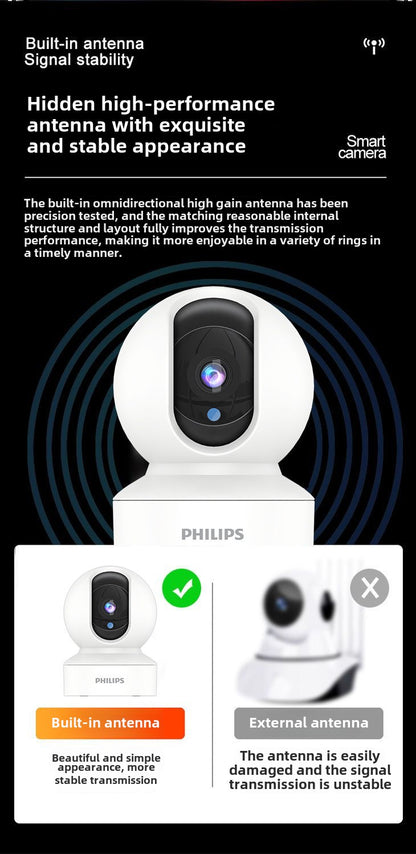 Philips Camera Surveillance Home HD Indoor Wireless4g Camera Mobile Phone Remote360Panoramic View