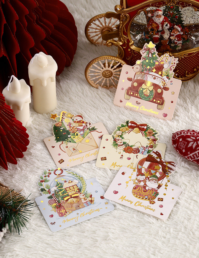 Christmas bronzing greeting card gift card flower shop gift card blessing message card