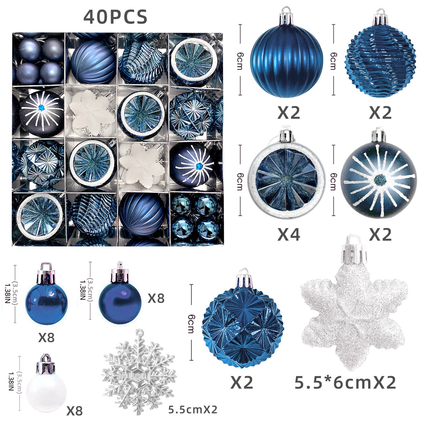 Christmas Decoration 6cm Electroplating Ball Plastic Ball Shaped Painted Christmas Ball Gift Christmas Tree Pendant