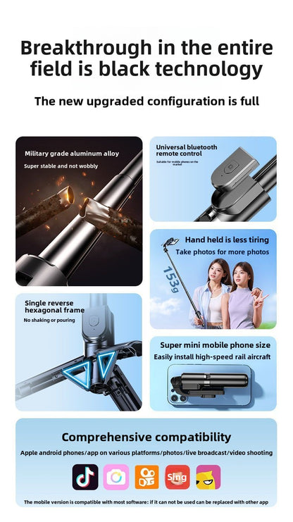 Ultra Mini Selfie Stick Tripod Portable Photography Artifact360°Rotating Handheld Live Travel Mobile Phone Holder