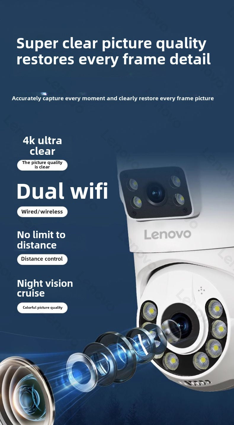 Lenovo Home Camera Monitor HD Panoramic Wireless wifi Remote Connection with Mobile Phone360Outdoor4g