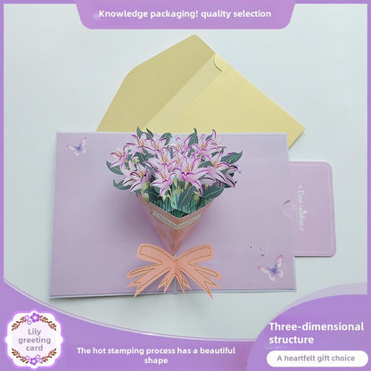 Holiday Teacher's Day Stereoscopic Greeting Cards 3D Greeting Cards Hot Selling Birthday Cards Flowers Greeting Cards