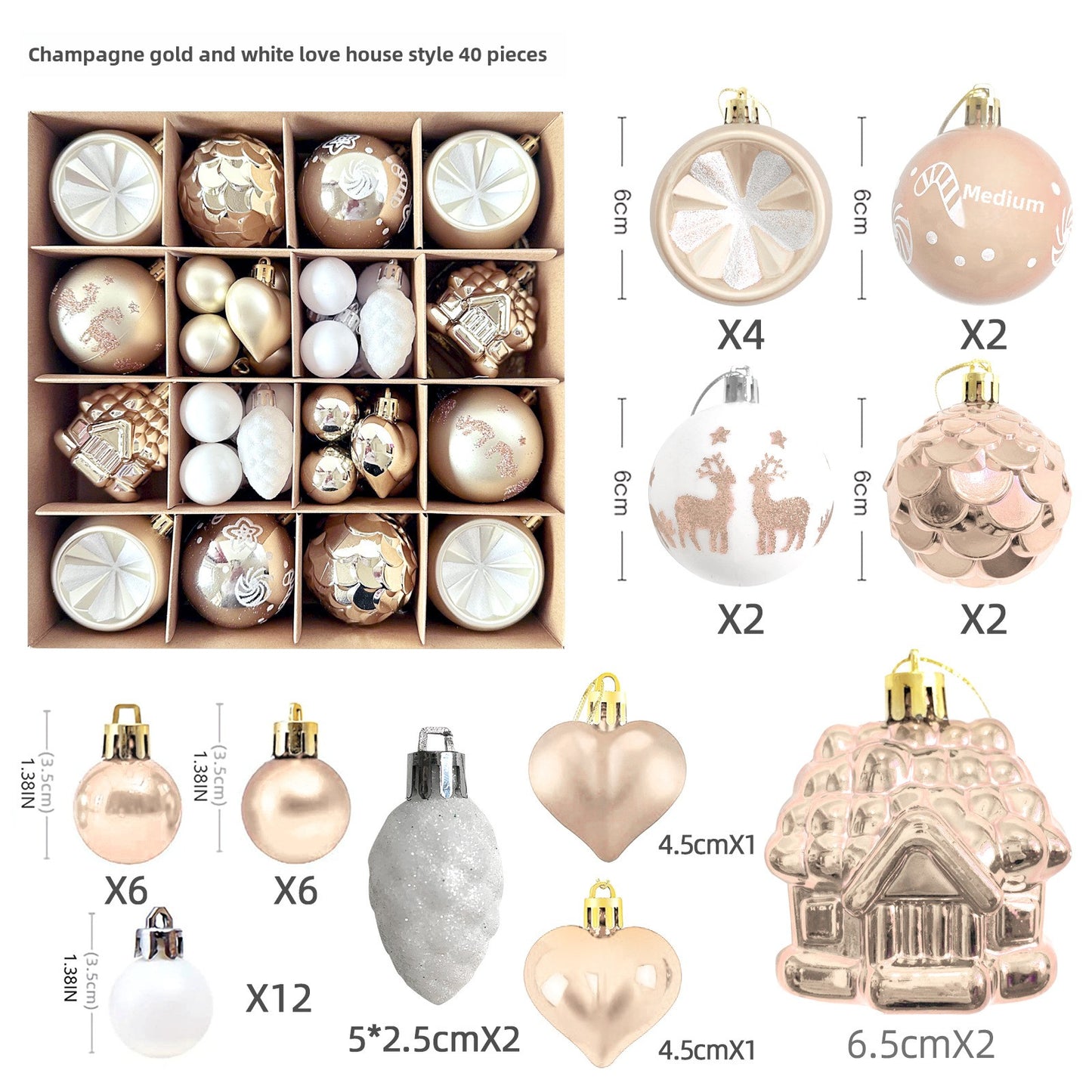 Christmas Decoration 6cm Electroplating Ball Plastic Ball Shaped Painted Christmas Ball Gift Christmas Tree Pendant