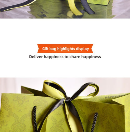 Green Mid-Autumn Festival Gift Bag Gift Packaging Bag Light Luxury Clothing Bag Candy Buggy Bag Free Ribbon