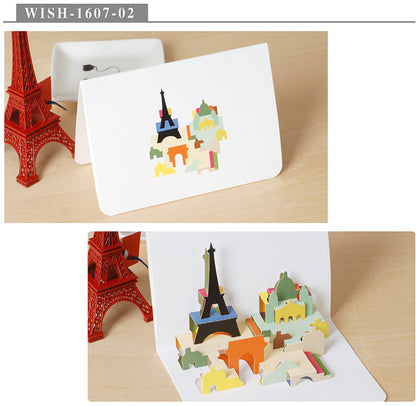 Birthday Cake 3D Stereoscopic Greeting Cards Ins Style Holiday Invitation Girlfriends' Gift Creative Folding Paper Carving Blessing Card